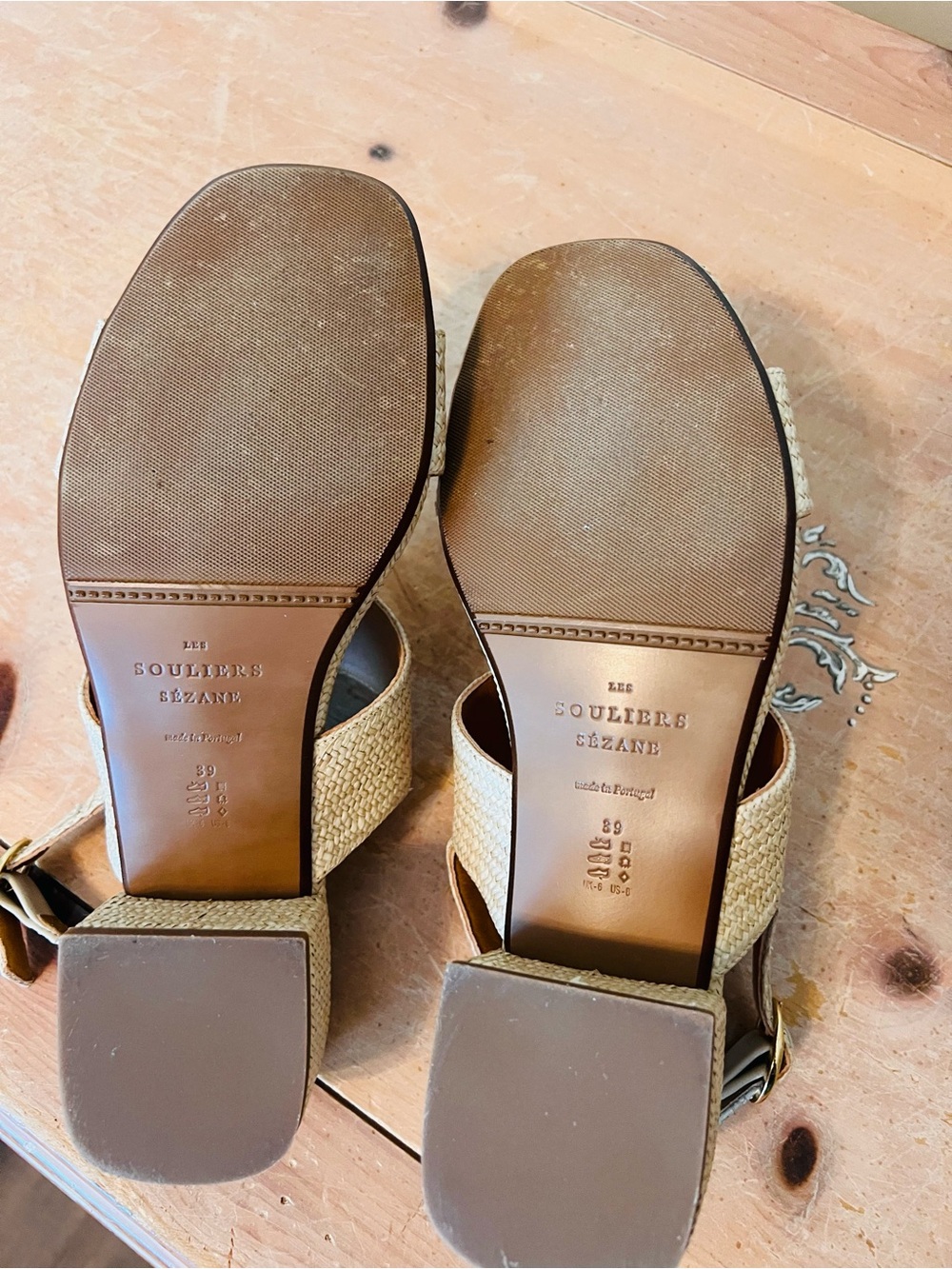 Sezane Lyana Sandals Natural Woven Textile - Size US 8 - Picture 5 of 6